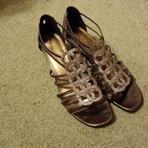 Silver sparkly heels